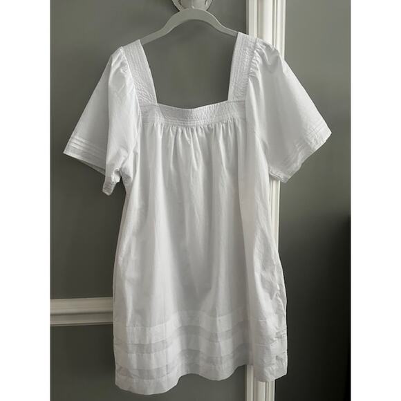 Madewell NWOT White Cotton Mini Dress Medium - Picture 8 of 11